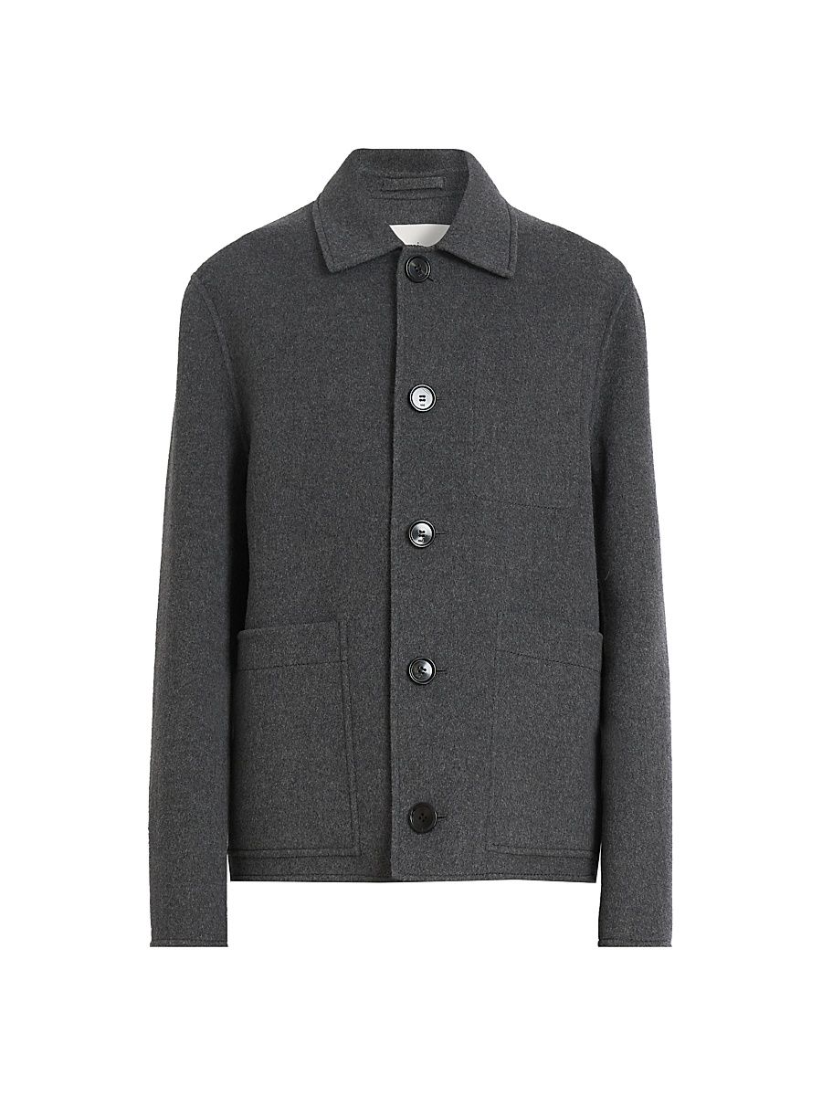 Men's Boxy Button-Front Jacket - Heather Grey - Size Medium