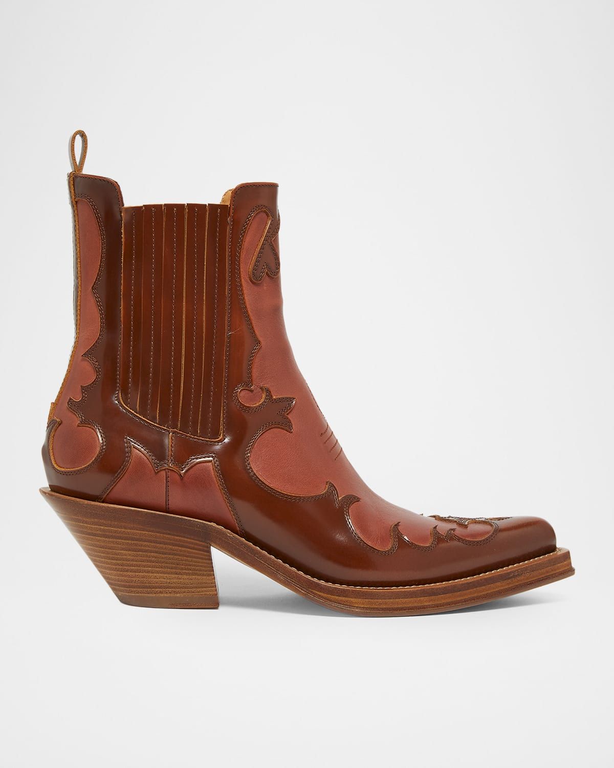70mm Cassidy Western-Style Leather Booties