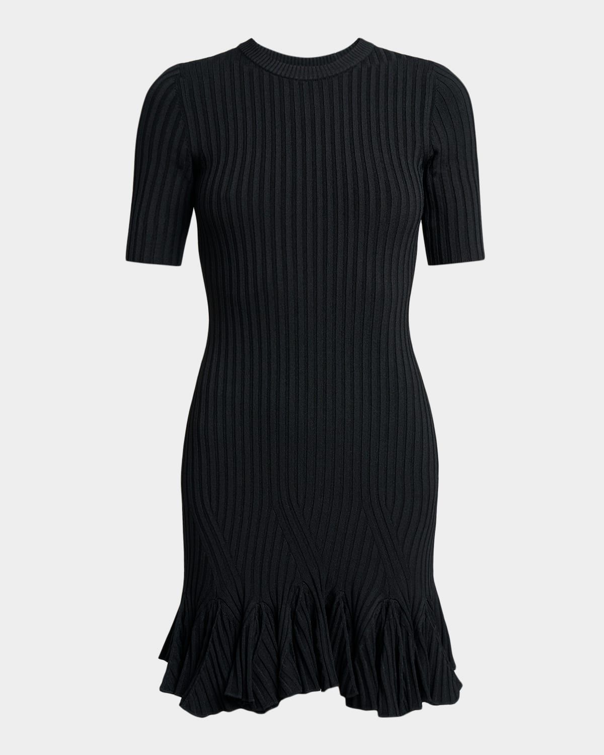 Leandra Rib Short-Sleeve Mini Dress