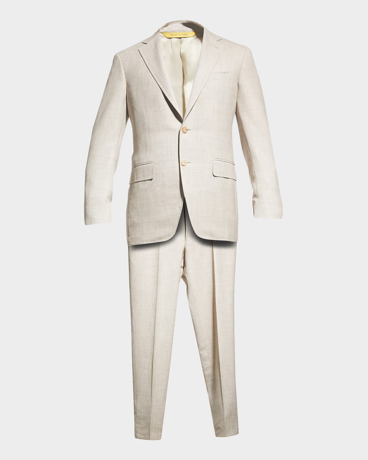 Men & apos;s Solid Linen-Blend Suit