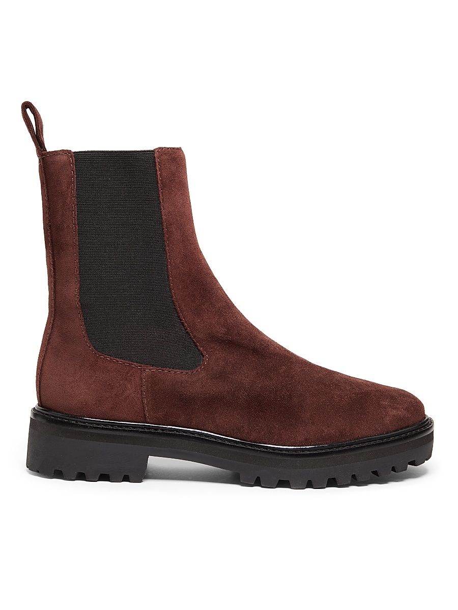 Women's Katerina Lug Sole Chelsea Boots - Espresso Suede - Size 10.5