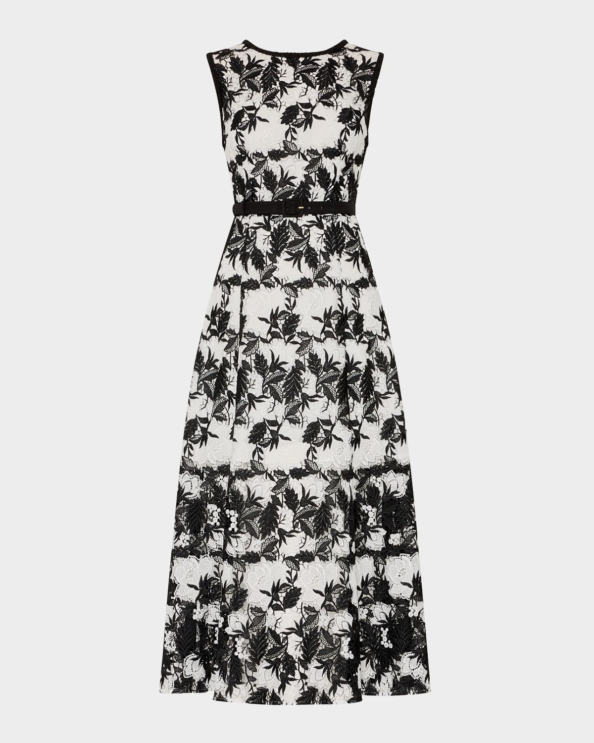 Paloma Two-Tone Lace Midi Dress