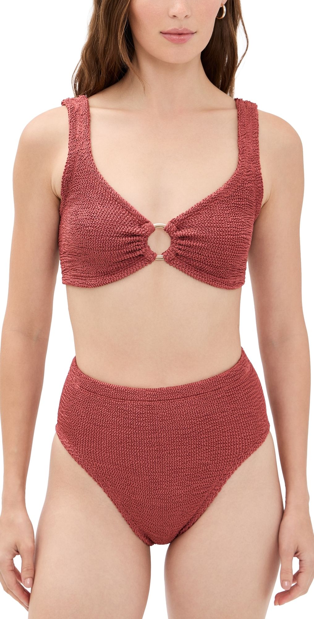 Hunza G Women's Bikini Set METALLIC ROSEWOOD One Size