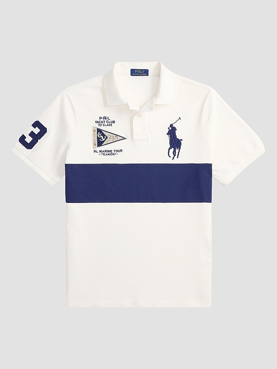 Men's Custom-Slim-Fit Big Pony Mesh Polo Shirt - Nevis Newport Navy - Size XXL
