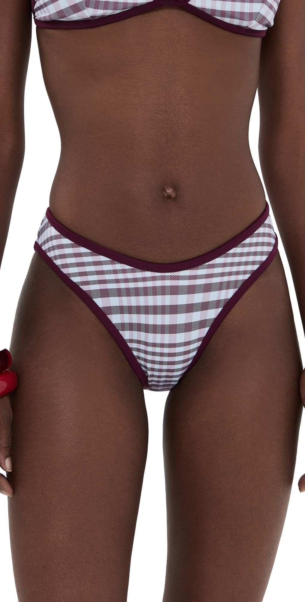 Good American Plaid Good 90s Bikini Bottoms Fig Plaid S