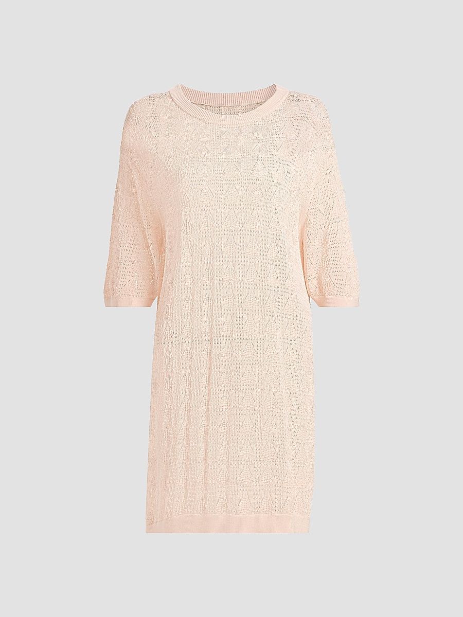 Women's Armas Knit T-Shirt Dress - Light Pink - Size XS