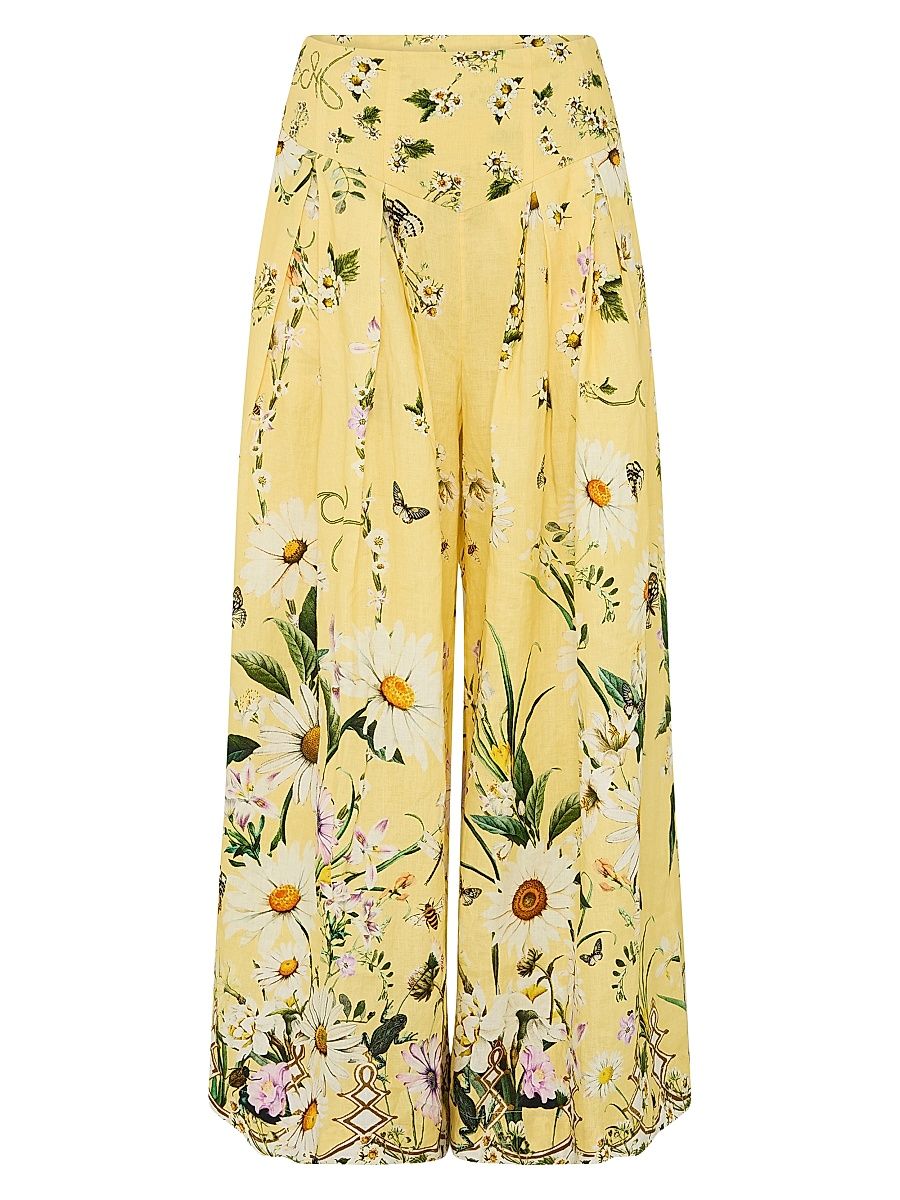 Women's Daisy Chains Linen-Blend Wide-Leg Pants - Daisy Chains - Size XS