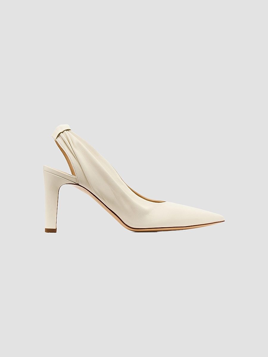 Gabriela Hearst Women's Amari 75MM Leather Slingback Pumps - Ivory - Size 11