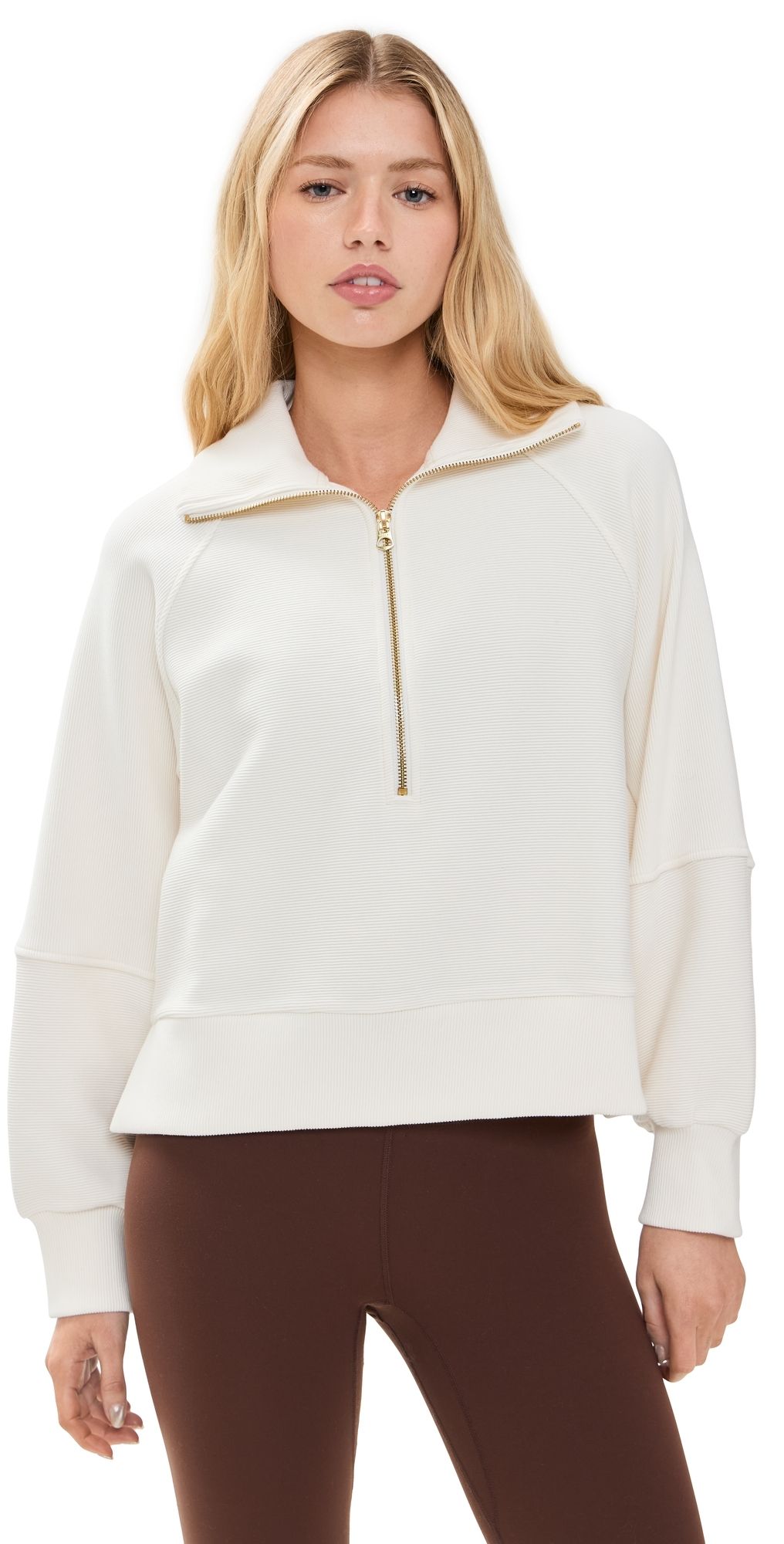 Varley Milano Half Zip Sweat Ivory S