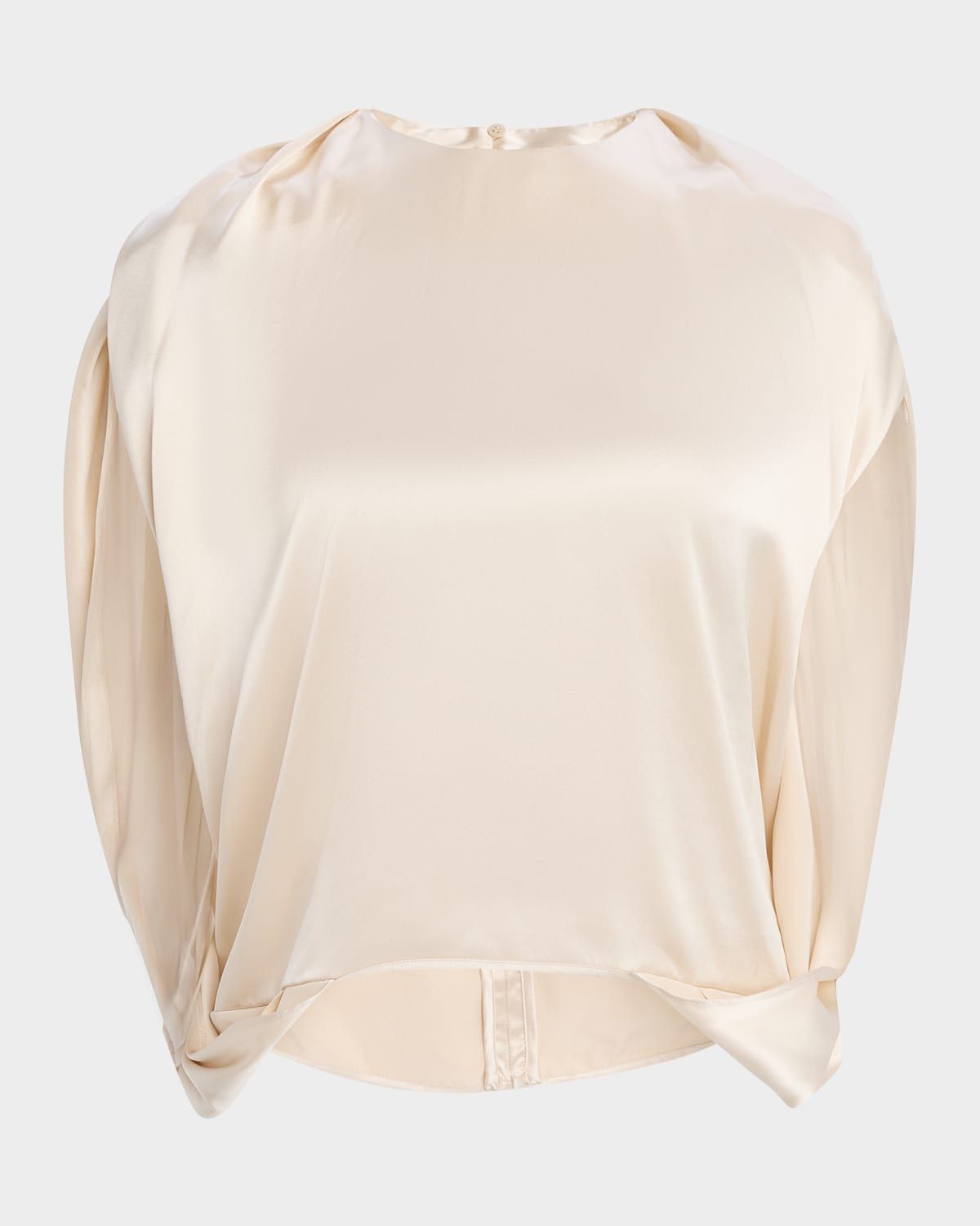 Tayah Cutout Draped Silk Blouse