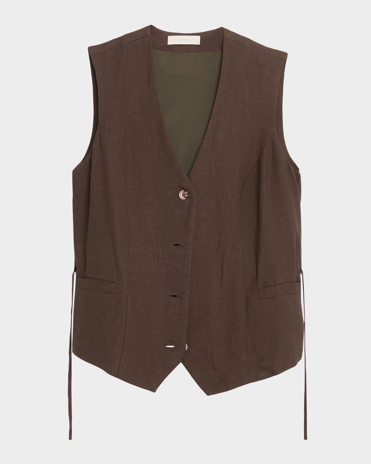 Eva Linen-Blend Vest