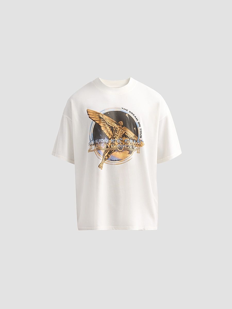 Men's Golden Tour Graphic Cotton T-Shirt - Flat White - Size XXL