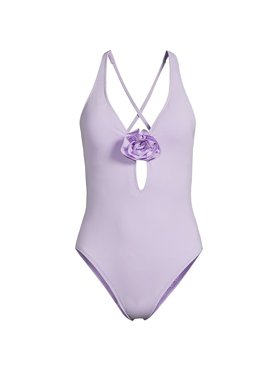 Women's Ester Rosette One-Piece Swimsuit - Water Hyacinth - Size 8