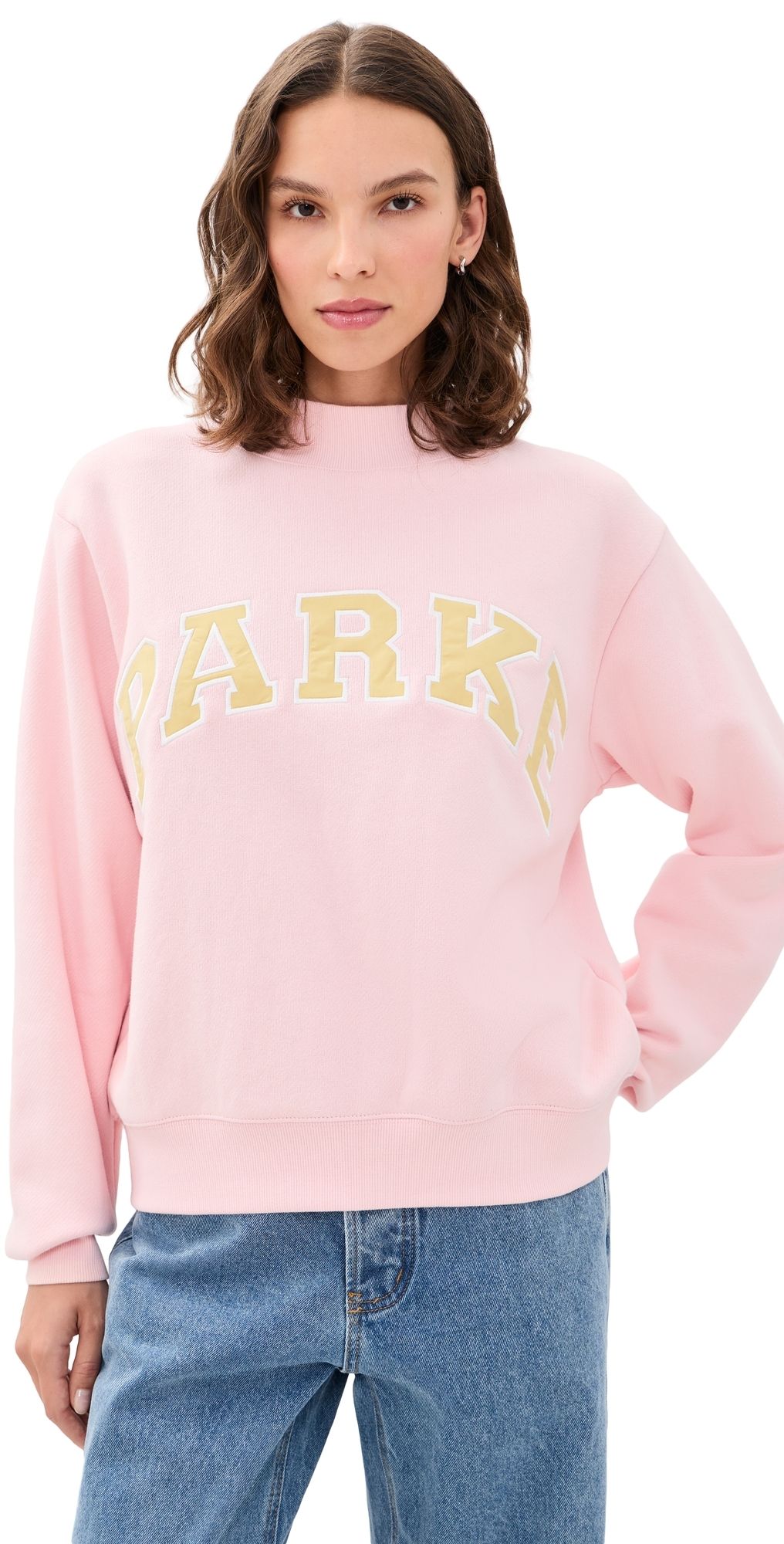 PARKE Varsity Mock Neck Sweatshirt Rose/Peel L/XL