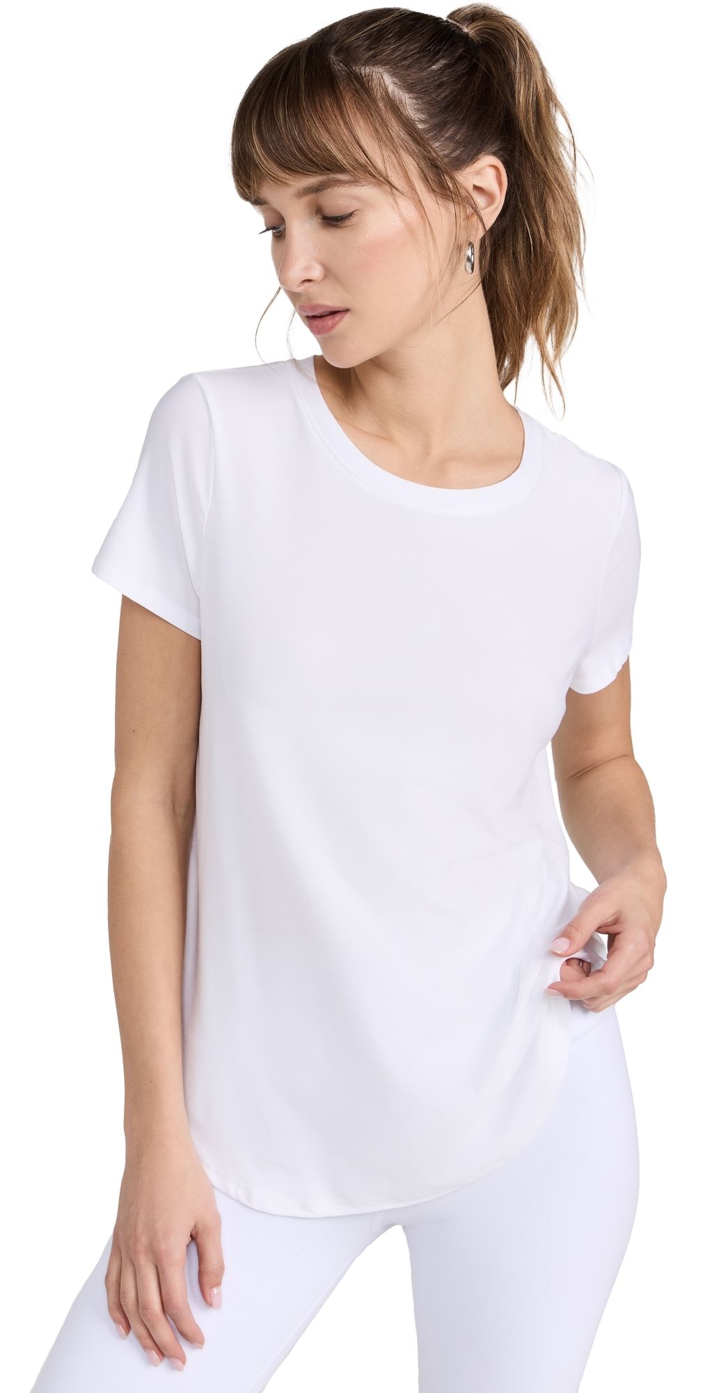 Beyond Yoga Featherweight On The Down Low Tee Cloud White XL