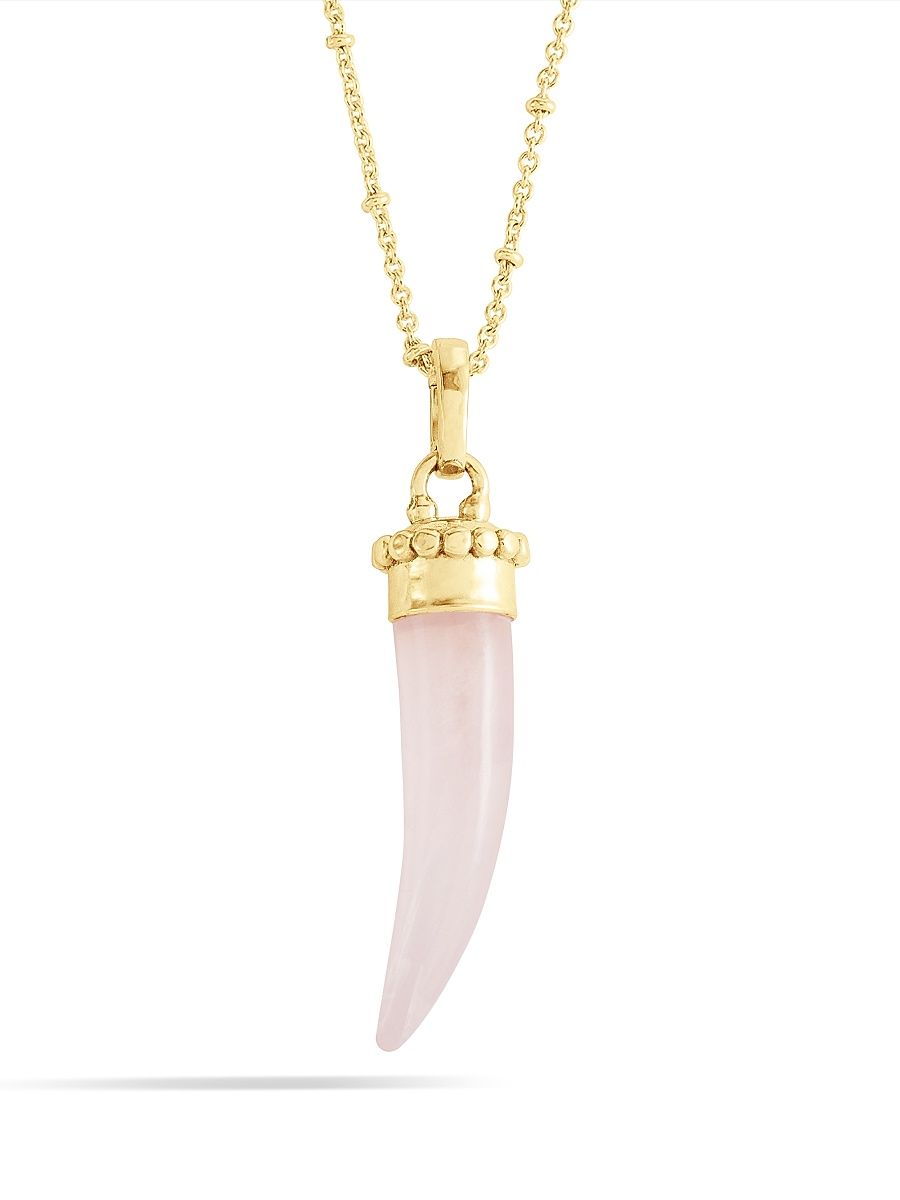 Women's Milos 18K-Gold-Plated & Gemstone Pendant Necklace - Rose Quartz