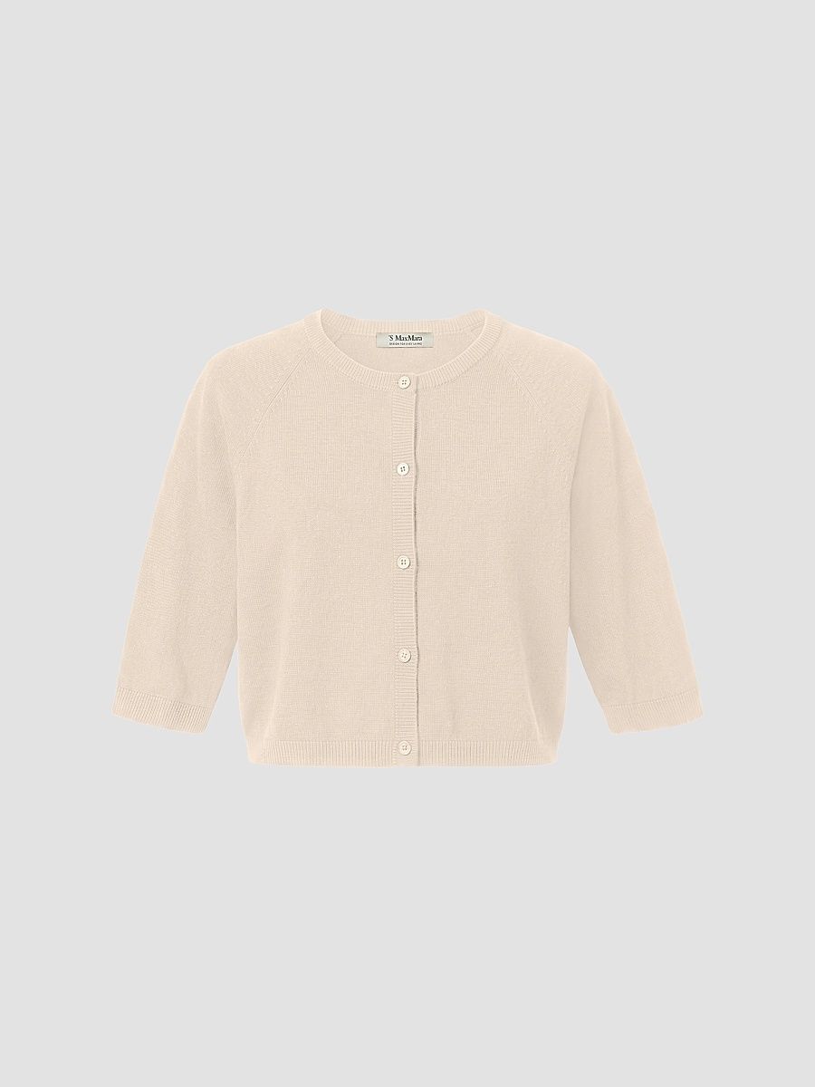 Women's Cotton, Silk and Cashmere Shrug - Natural - Size Large