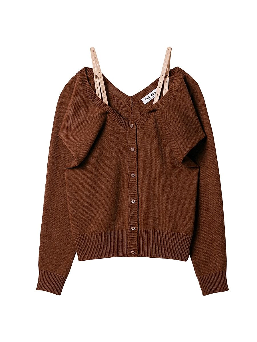Women's Cashmere Cardigan - Brown - Size 4