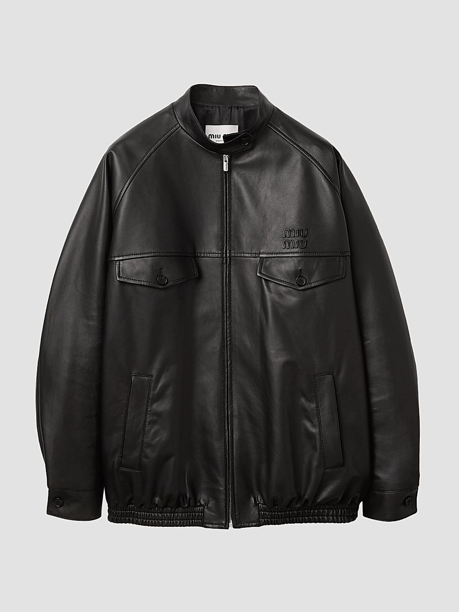 Women's Nappa Leather Jacket - Black - Size 4