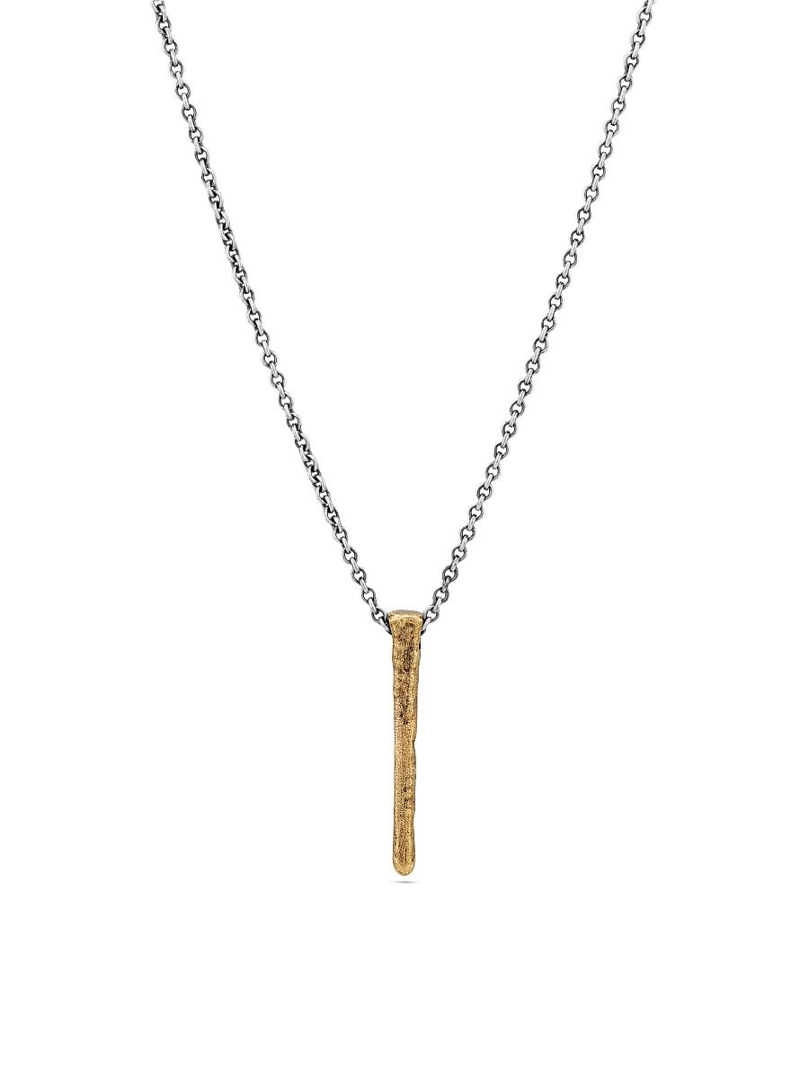 Men's Nails Sterling Silver & Goldtone Nail Pendant Necklace - Silver
