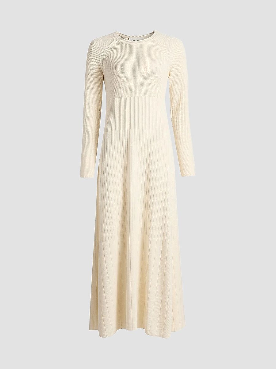 ba & sh Women's Elise Rib-Knit Maxi Sweater Dress - Ecru - Size Small