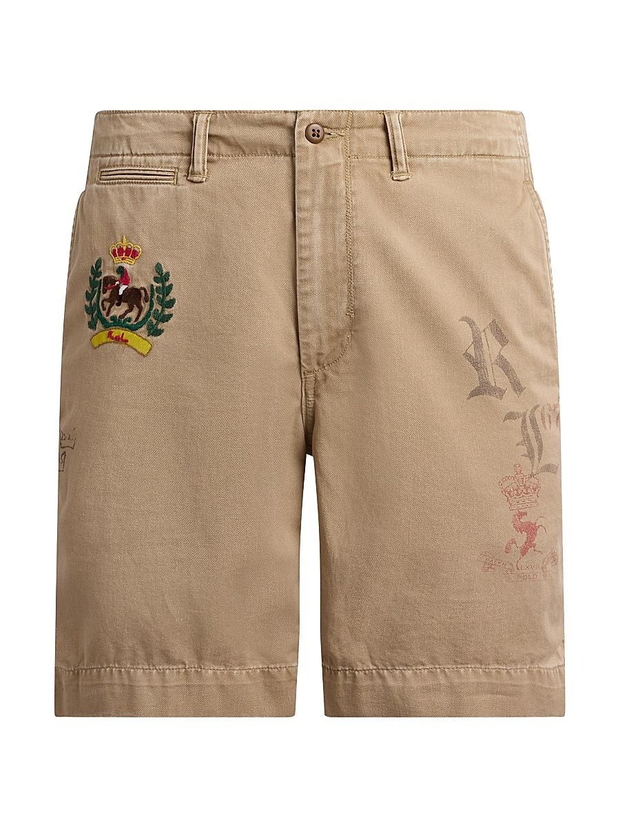 Men's Bedford Graphic Cotton Twill Shorts - Khaki Hill Prints - Size 34