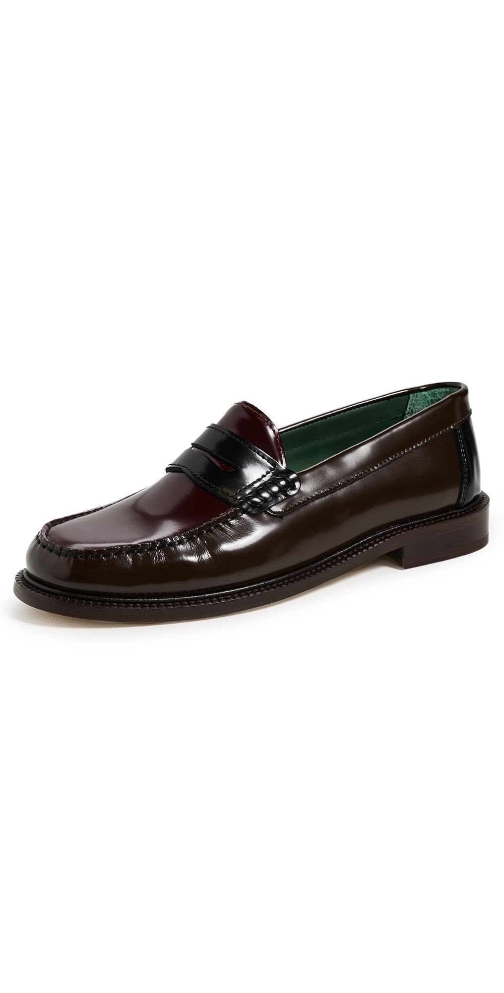 Vinny's Yardee Tri-Tone Moccasin Loafers Brown/Burgundy/Blue Three-Tone 42