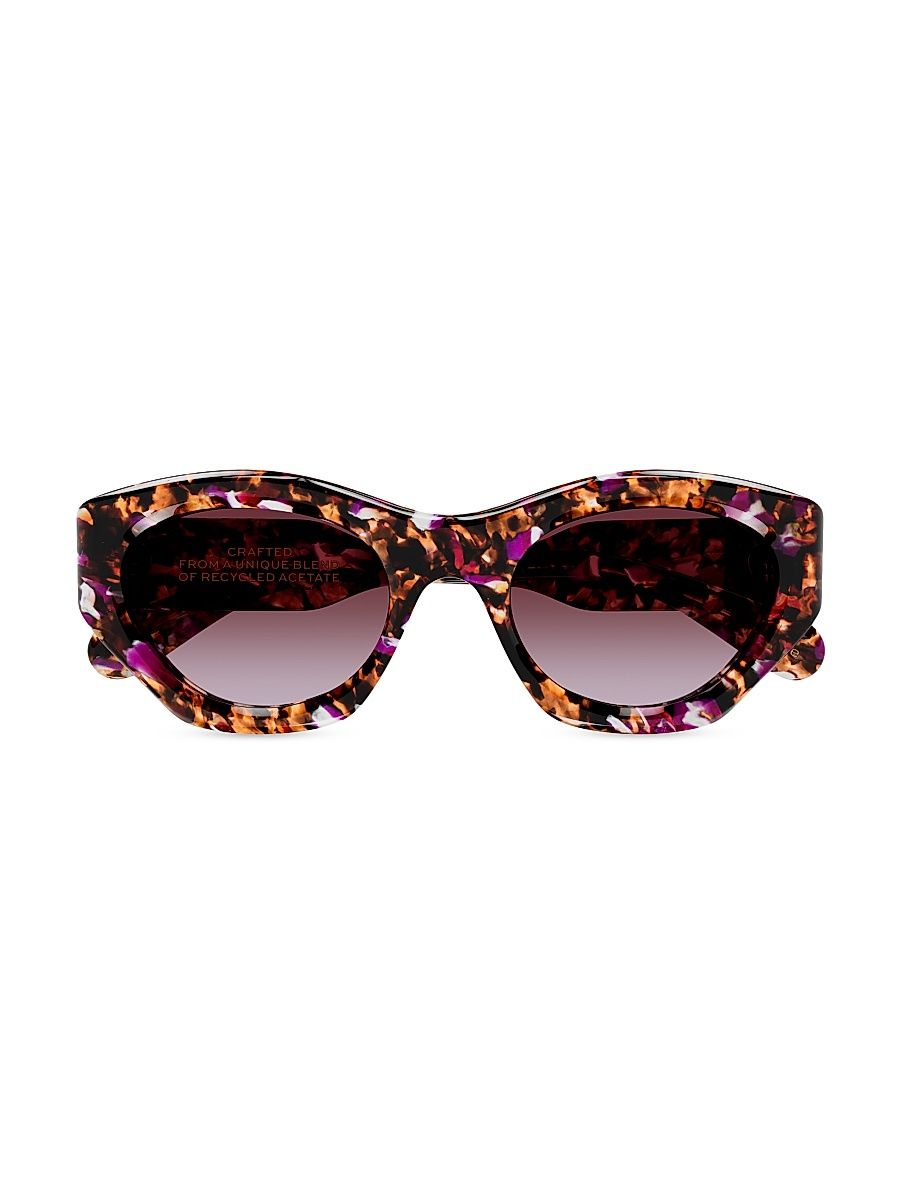 Women's Gayia 53MM Acetate Cat-Eye Sunglasses - Havana Purple Gradient