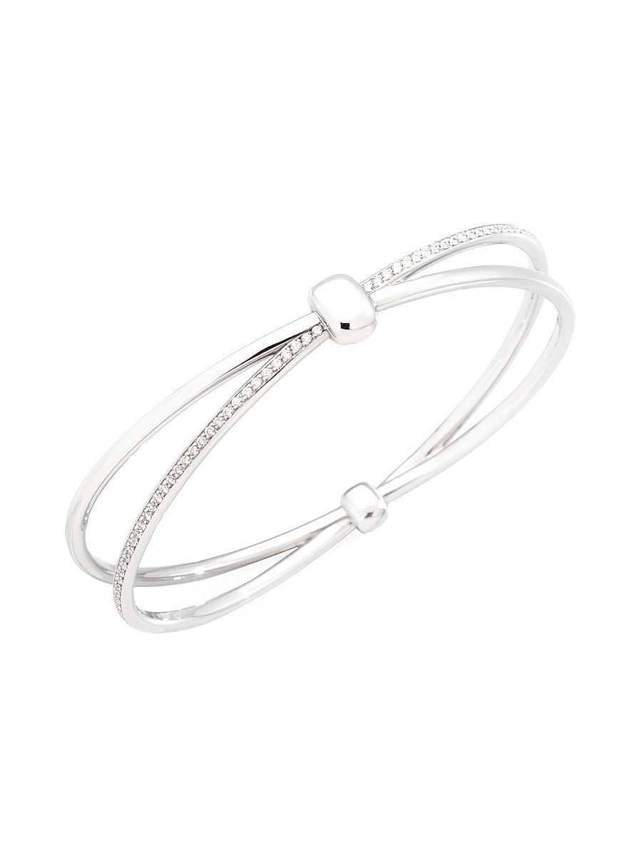 Women's Together 18K Rhodium-Plated White Gold & 0.9 TCW Diamonds Bangle - White Gold