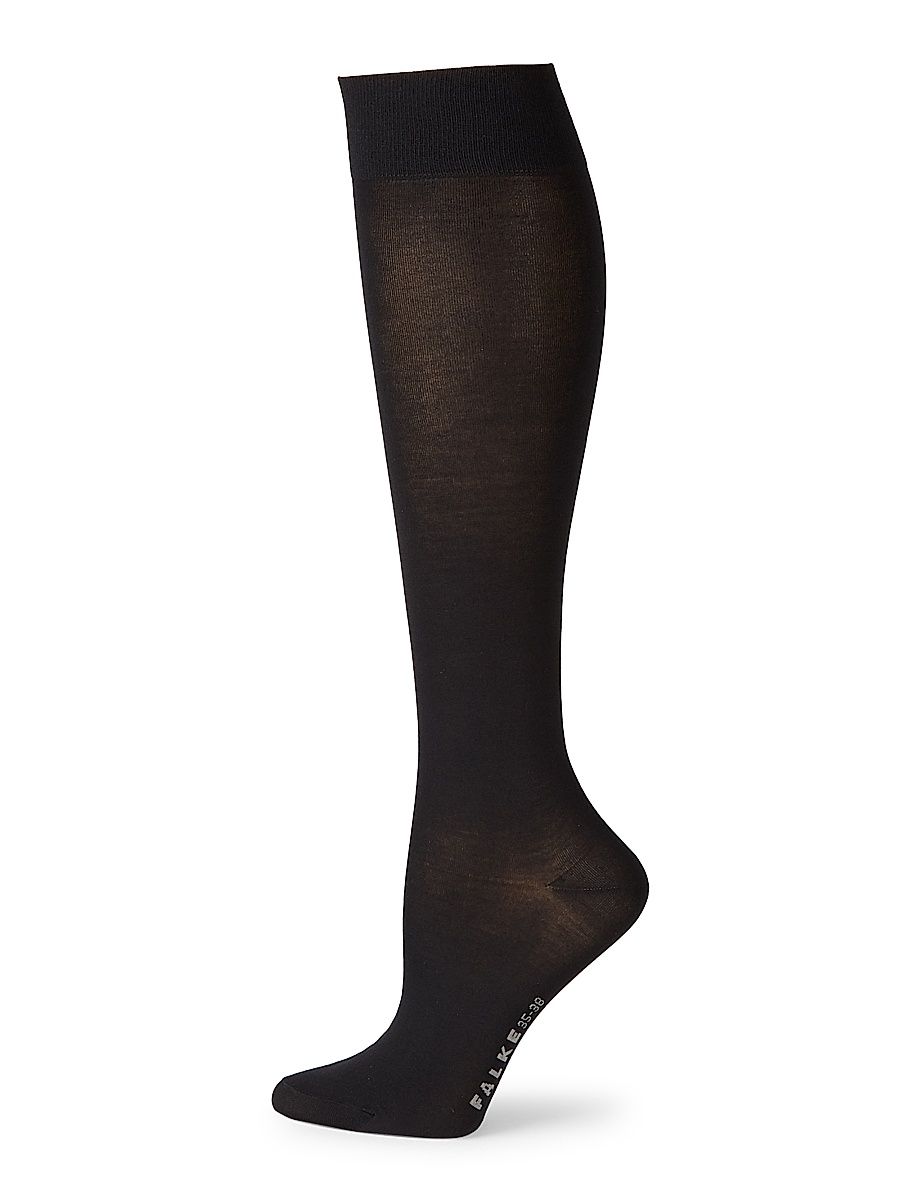 Falke Women's Cotton Touch Knee-High Socks - Black - Size 5