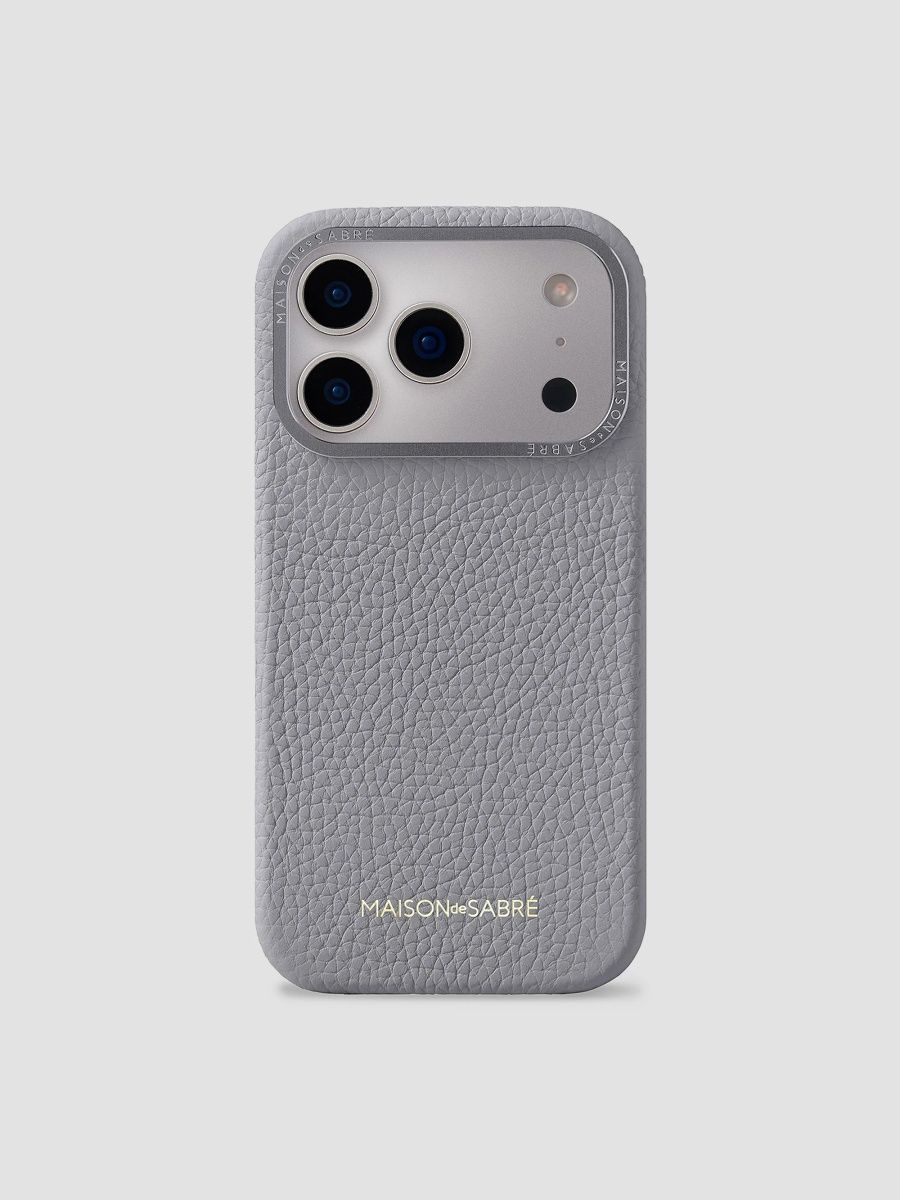 Maison de Sabre Leather Phone Case (iPhone 17 Pro Max) - Dove Grey