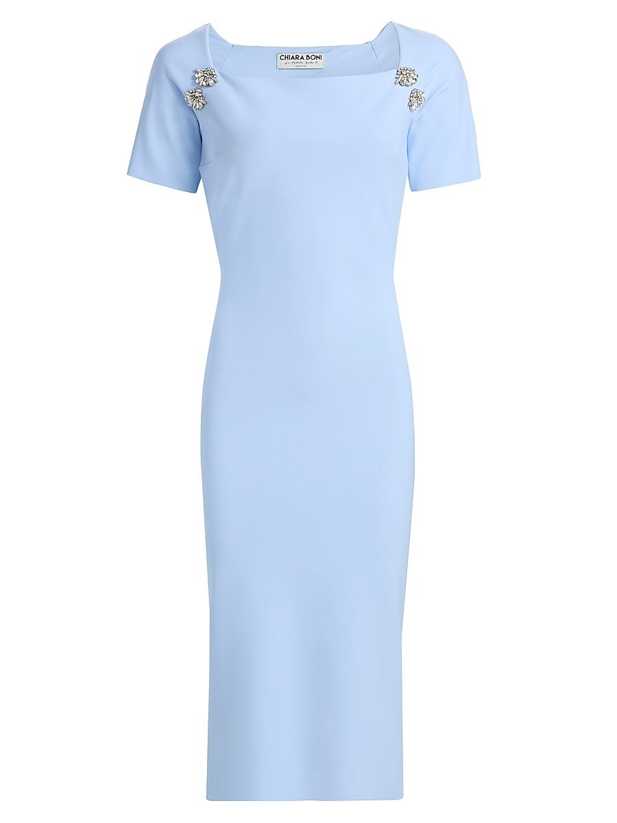 Women's Molai Embellished Sheath Midi-Dress - Blue Aura - Size 4