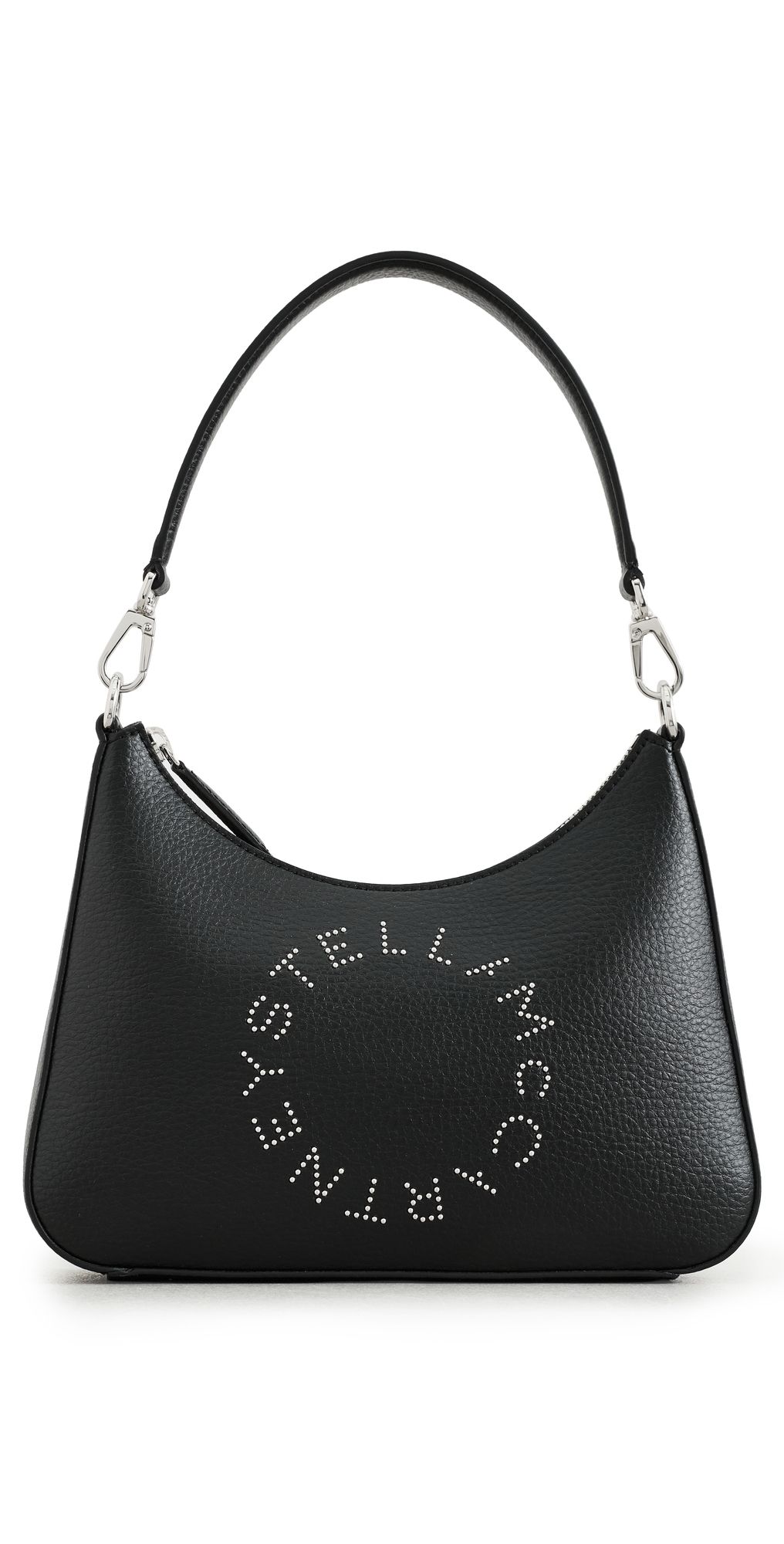 Stella McCartney Eco Embossed Logo Hobo Shoulder Bag Black One Size