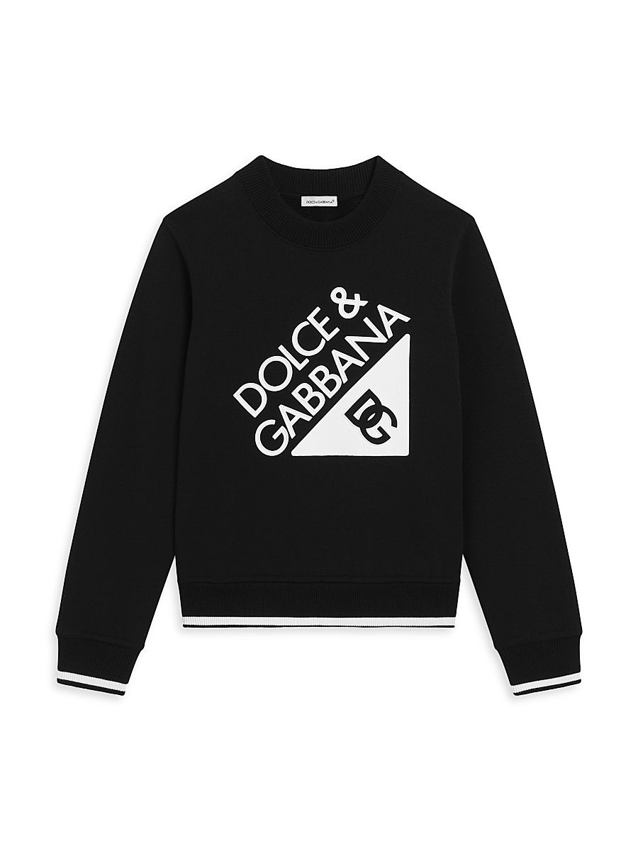 Little Boy's & Boy's Logo Crewneck Sweatshirt - Nero - Size 10