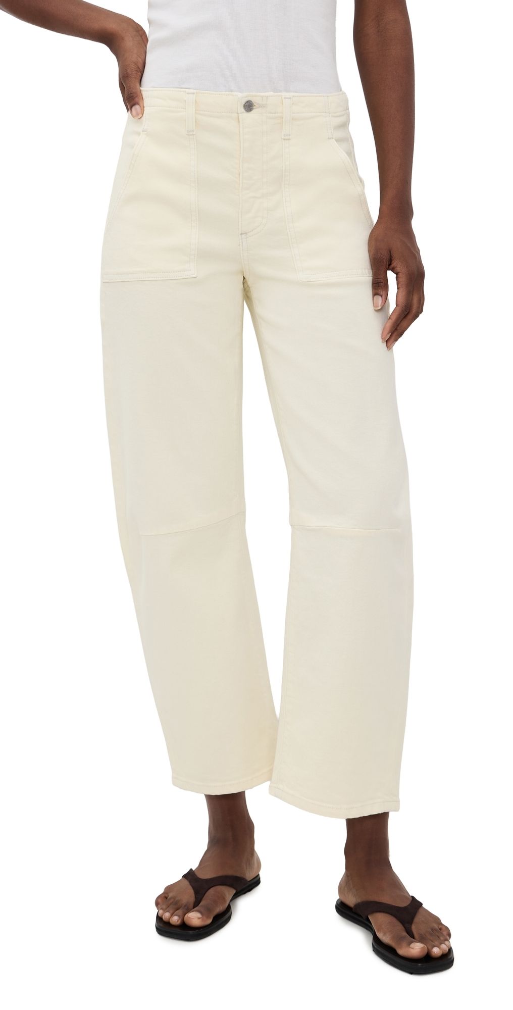 LE JEAN Utility Soft Barrel Jeans Lemon Yellow 25