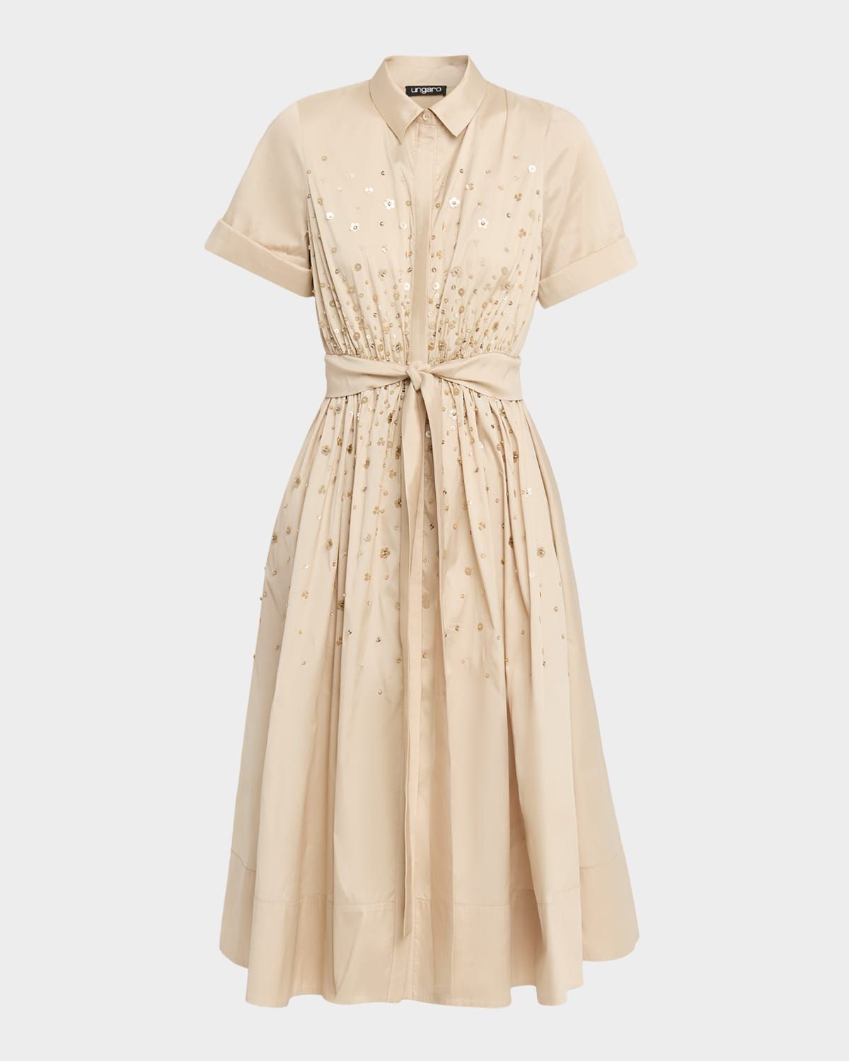 Kace Sequin-Embellished Midi Shirtdress