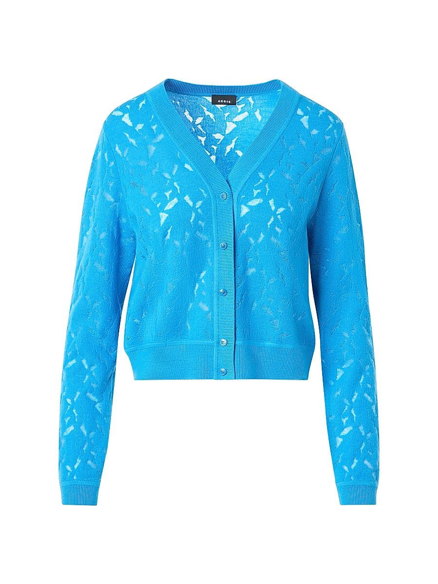 Women's Whitecaps Virgin Wool & Silk-Blend Cardigan - Twilight - Size 12