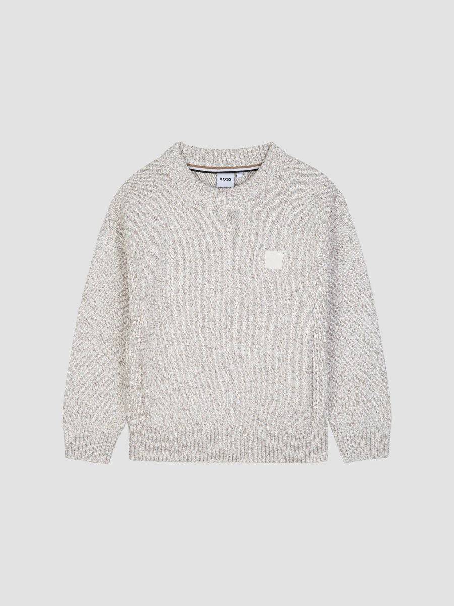 Boy's Little Boy's & Boy's Speckled Crewneck Sweater - Ivory - Size 4