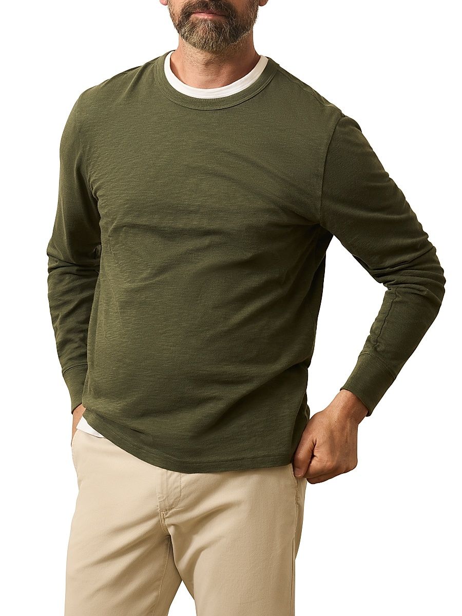 Men's Sunwashed Long-Sleeve T-Shirt - Fall Evergreen - Size Small