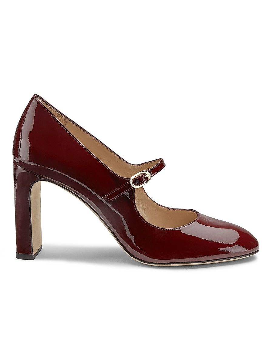 Women's Babette 85MM Patent Leather Mary Jane Pumps - Rosewood - Size 9