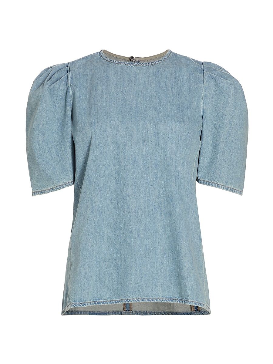 Women's Sonder Denim Puff-Sleeve Blouse - Sonder - Size Small