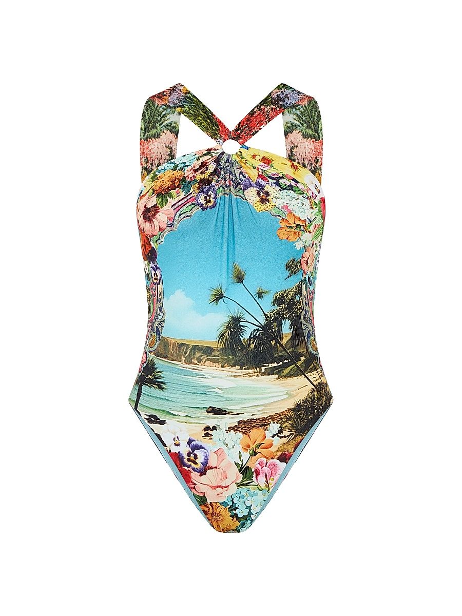 Women's Bathing Bombshell Highneck One-Piece Swimsuit - Bathing Bombshell - Size XL