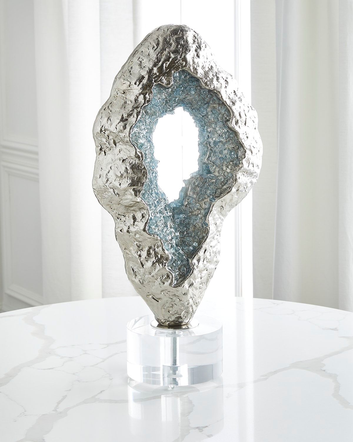 Fluctuating Blue Geode Sculpture