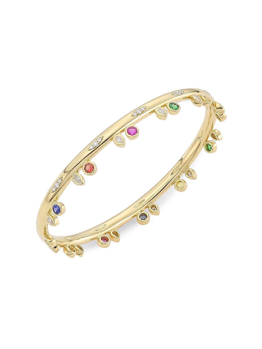 Women's Gypsy 18K Yellow Gold & Multi-Stone Candy Bangle Bracelet - Yellow Gold
