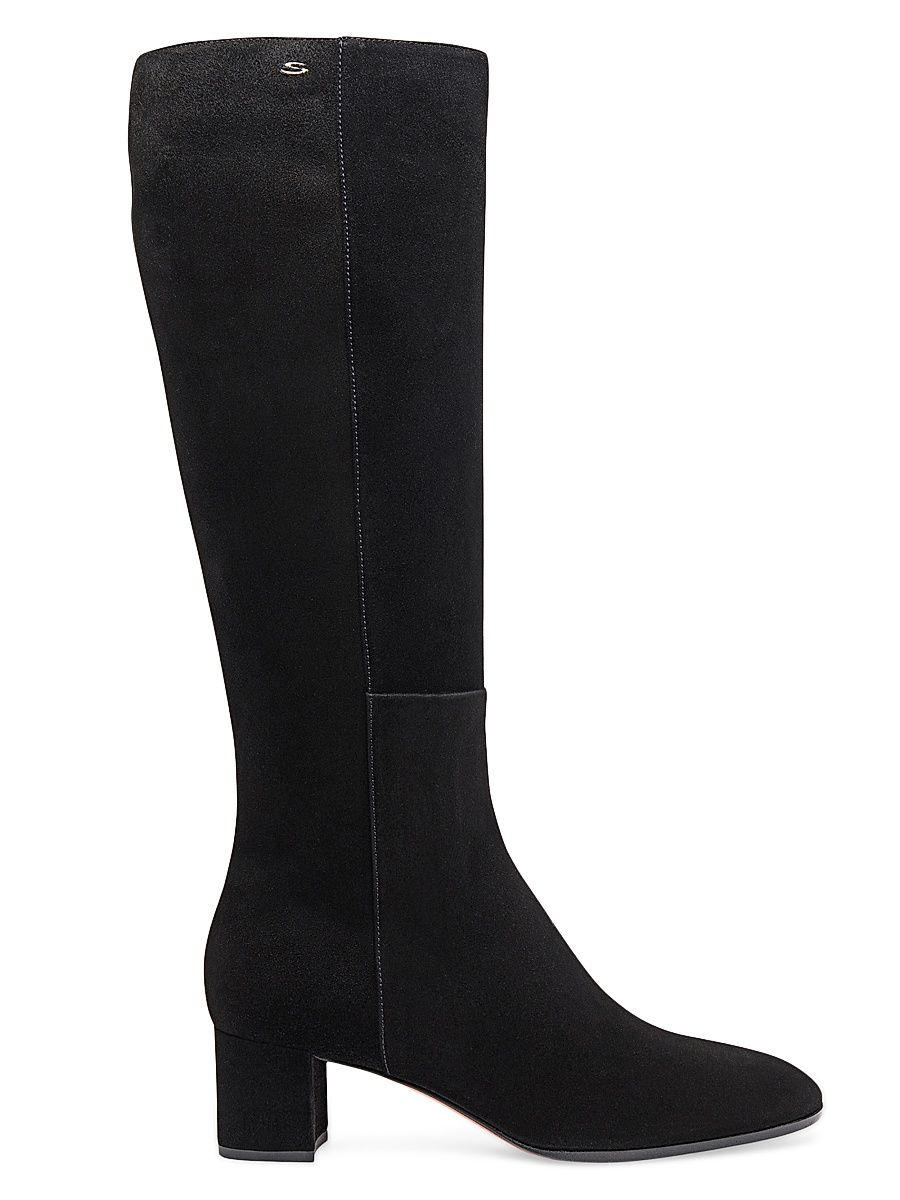 Women's 50MM Suede Boots - Black - Size 11.5