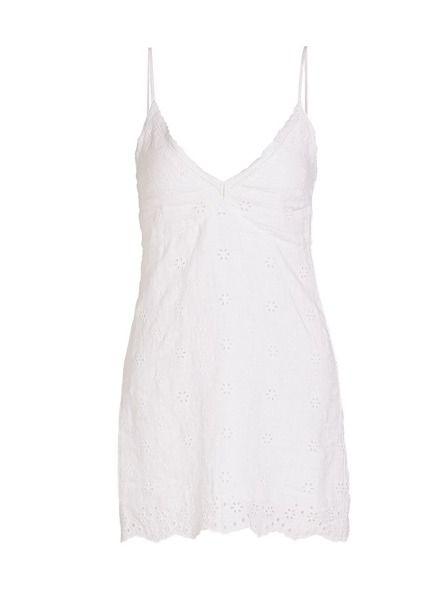 Women's Peppy Eyelet Cotton Minidress - Optic White - Size 10