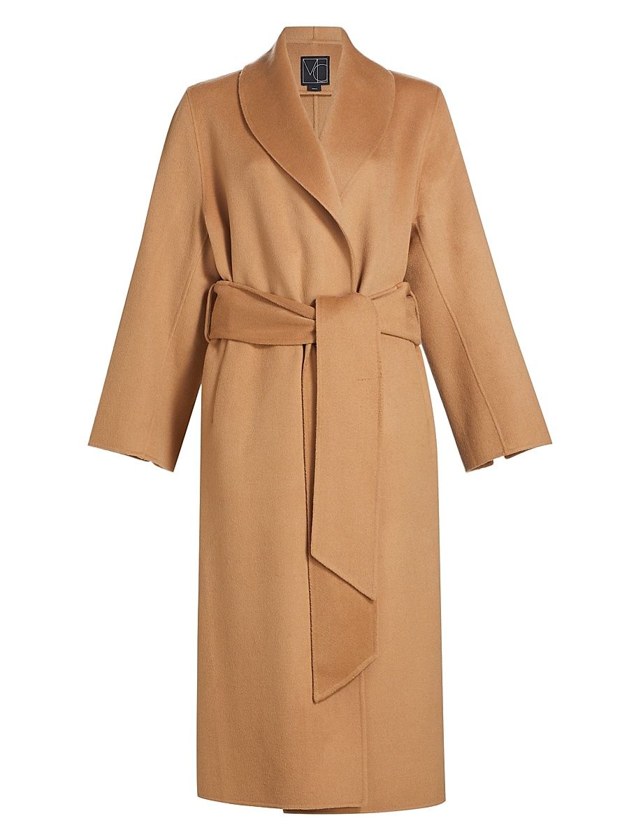 Women's Grace Wrap Wool Coat - Camel - Size XL