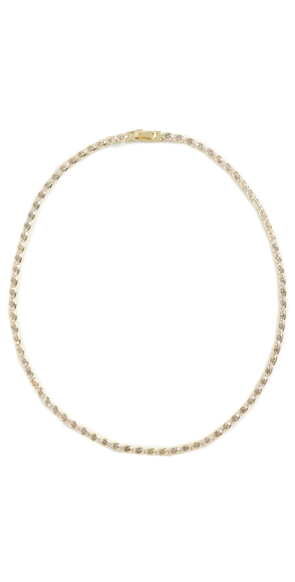 SHASHI Marquise Bezel Tennis Necklace Gold One Size
