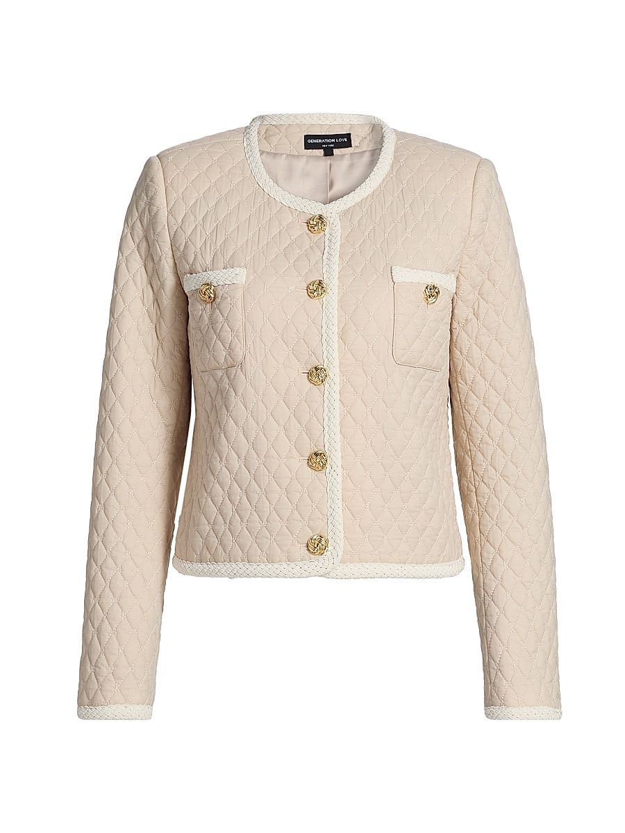 Women's Everie Regular-Fit Quilted Jacket - Prosecco White - Size Large