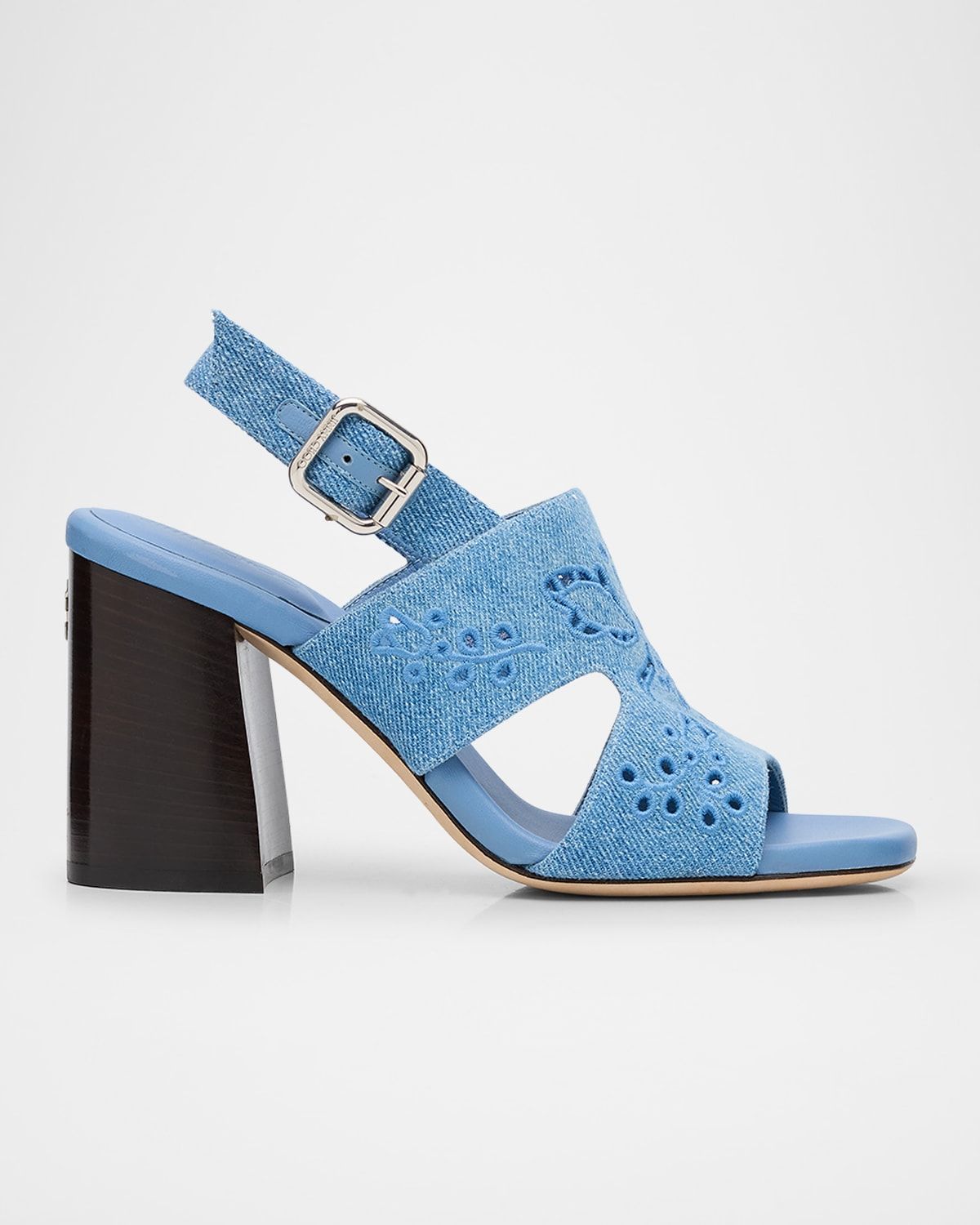 Anaise 85 Denim Embroidered Sandals